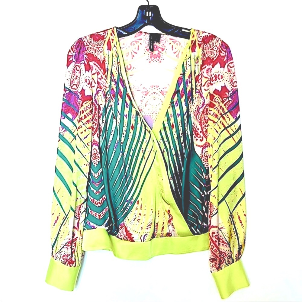 Mango Tropical V-Neck Blouse
